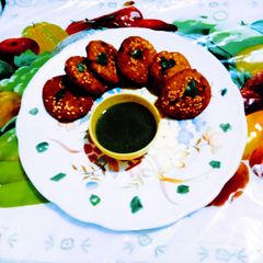 A picture of Crispy and tasty sweet potato cutlet.