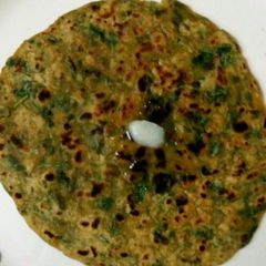 Methi cheese paratha A picture of Methi cheese paratha.
