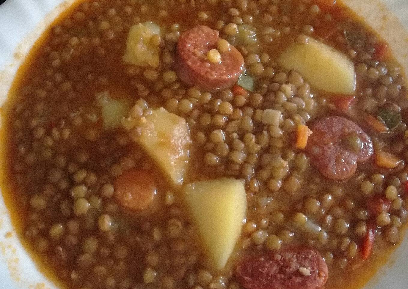 Lentejas rápidas con chorizo