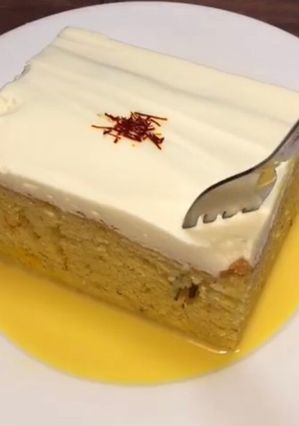 صورة لوصفة كيكة الزعفران بالحليب