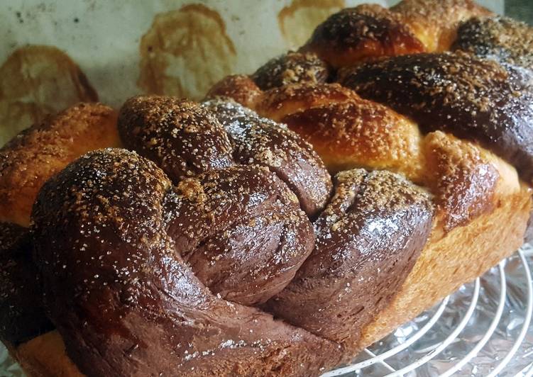 Trenza de brioche bicolor