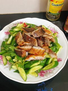 Hình của món Gỏi khô cá lóc dưa leo.