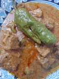 Meat with green chillies