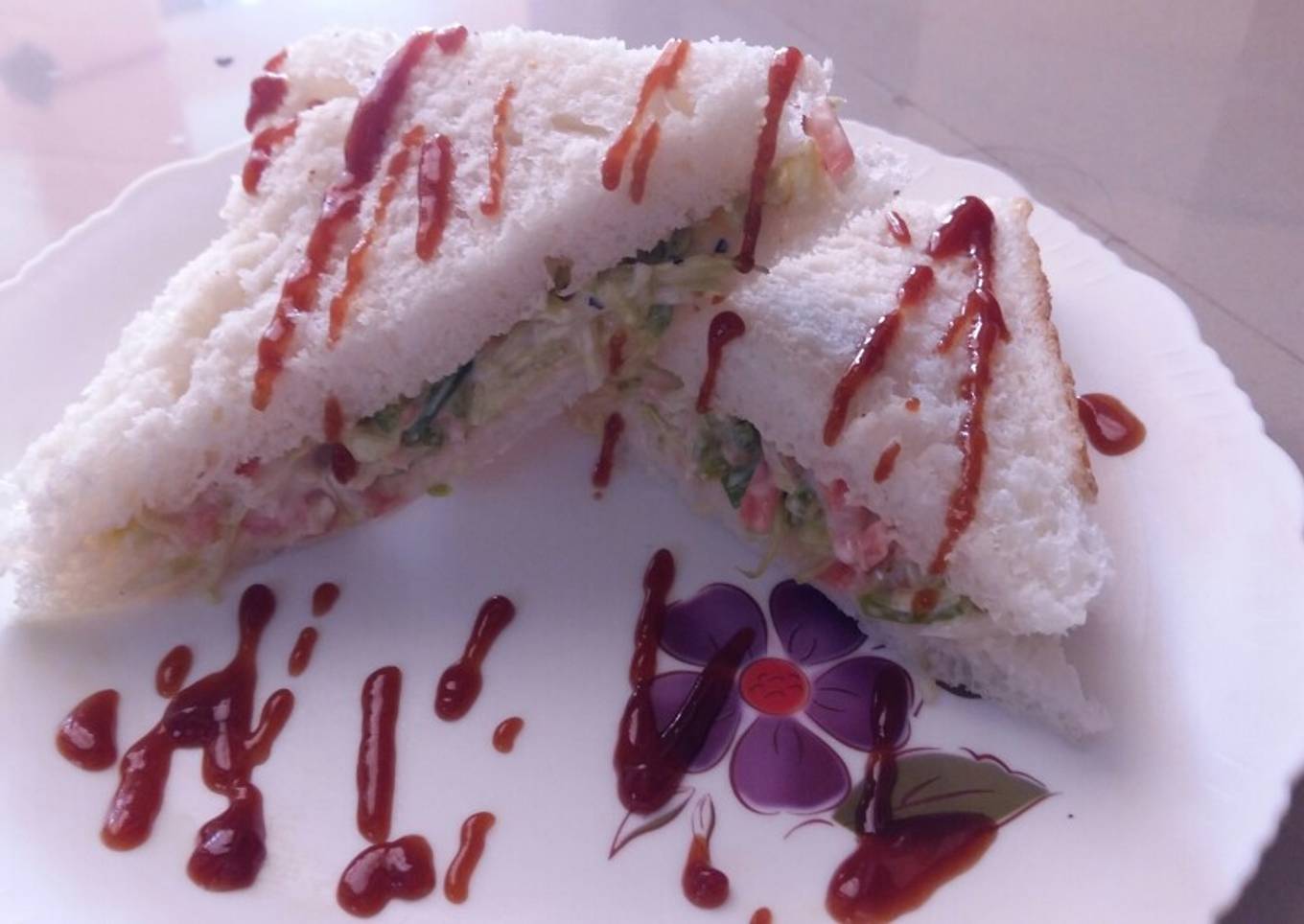 Veg colslow sandwich