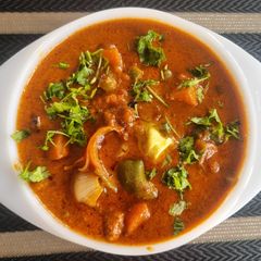 A picture of Veg Kolhapuri using red gravy premix.