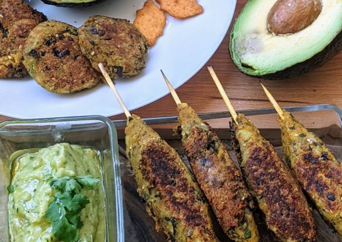 Rajama ke kebab / Patty with easy Guacamole