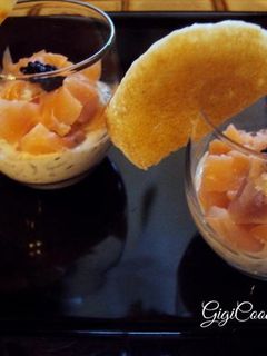Une photo de Verrines de saumon fumé et fromage frais