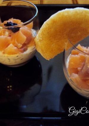 Une photo de Verrines de saumon fumé et fromage frais