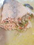 Trucha al horno con arroz graneado
