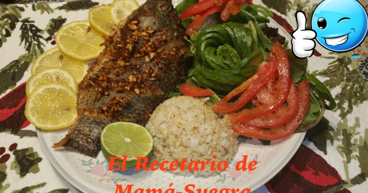 Mojarra al mojo de ajo Receta de Martha Flores- Cookpad