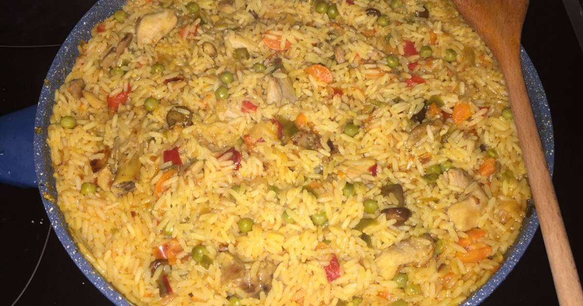 Paella de pollo y verduras Receta de Alberto Ruiz Burgos Cookpad