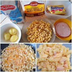 A picture of Mac & Cheese.