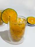 Iced coconut orange drink with jelly *Es Jeruk mix Degan