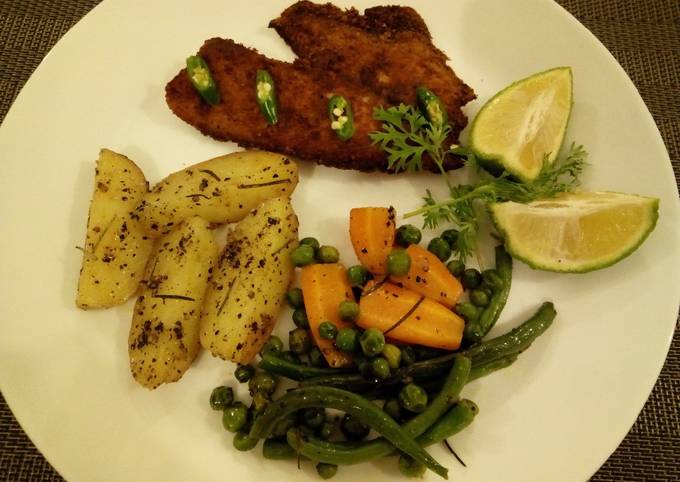 Pan Fried Fish with Garden Fresh Vegetables#themechallenge