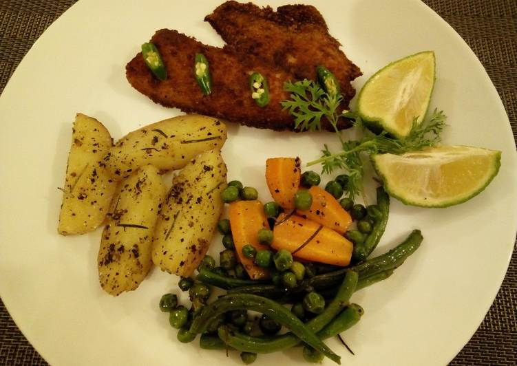 Recipe of Quick Pan Fried Fish with Garden Fresh Vegetables#themechallenge