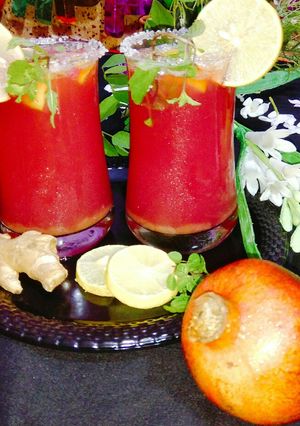 A picture of Orange-Pomegranate-Ginger-Sarbat.