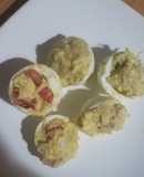 Huevos duros rellenos con vegetales