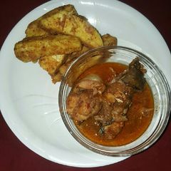 A picture of Yamrita with catfish soup.