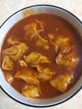 Boiled Dumplings with Spicy Sauce (2 Versions: With or Without Korean Chili Paste)