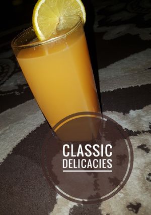 A picture of Orange and carrot juice.