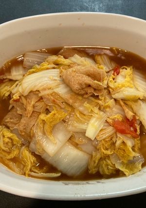 A picture of Tomato and Napa Cabbage with Tofu Skin Rolls (Vegetarian).