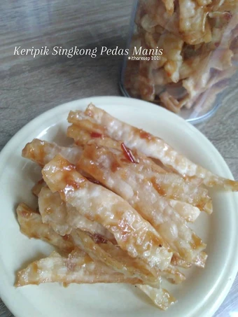 Cara Mudah Membuat Resep Keripik Singkong Pedas Manis (Plokdes Manggleng) yang Uenak Anti Ribet, Mantap