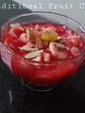 Traditional fruit chat with laal chutney dipping