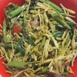 Tumis pedas kangkung + bunga pepaya
