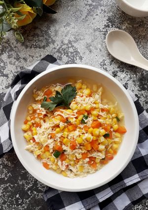Foto resep Sup jagung Wortel telur