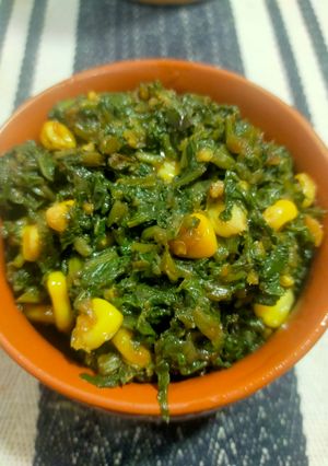 A picture of Sweet Corn - Palak Subzi.