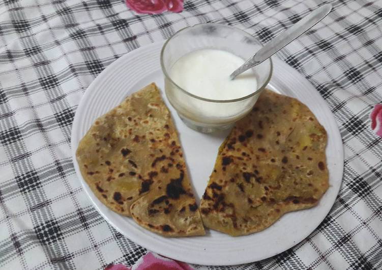 How to Make Homemade Leftover dry aloo matar ki sabzi ka Parantha