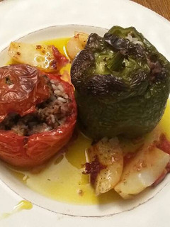 A picture of Greek Stuffed Vegetables/ Gemista.