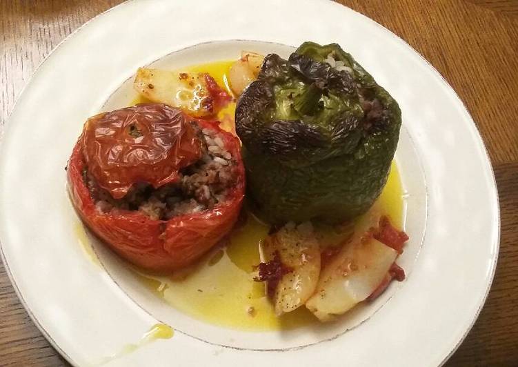 Homemade Greek Stuffed Vegetables/ Gemista