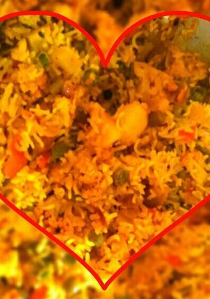 A picture of Vegetables hyderabadi dum briyani.