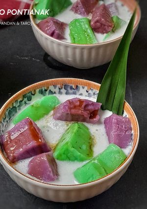 Foto resep Bongko Pontianak 2 Rasa|Pandan & Taro