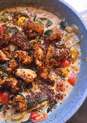 Une photo de Courgettes-coco & Poulet paprika