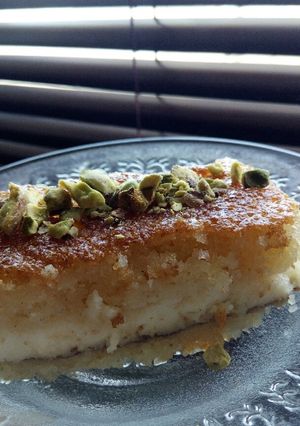 صورة لوصفة البسبوسه بالقشطه طعمها خيال بلمساتي 😋