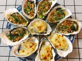 Hàu nướng mỡ hành và hàu nướng phô mai