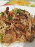 Risotto con Funghi Champignon e Salsa di Soia