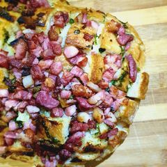 A picture of Garlic, Bacon and Camenbert Ciabatta.
