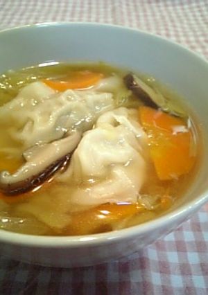 A picture of Vegetable-Packed Gyoza Soup.