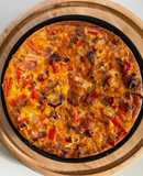 Red Onion, Red Pepper & Red Leicester, etc. Frittata