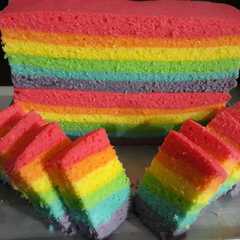 รูปของ Steamed Rainbow Cake