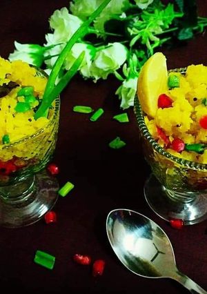 A picture of Peas_spring onions poha.