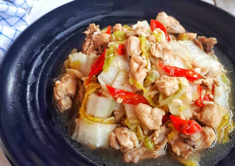 Resep Tumis Sawi Putih Ayam, Lezat Sekali