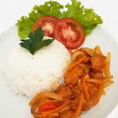 A picture of Ayam crispy asam manis pedas / ayam asam manis pedah mudah.