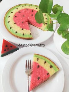 عکسی از دستور کیک طرح هندوانه