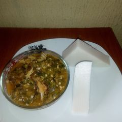 Dry fish Okro soup,with Agidu A picture of Dry fish Okro soup,with Agidu.