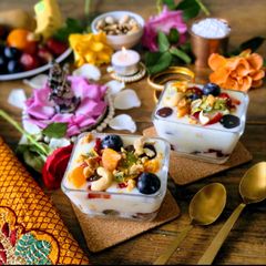Vrat ka fruit custard A picture of Vrat ka fruit custard.