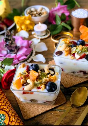 A picture of Vrat ka fruit custard.